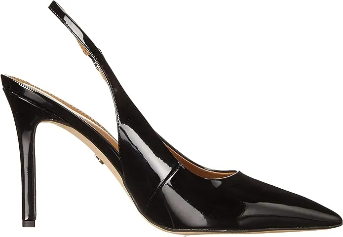 Christmas clearance Pointed Black Hazel Edelman Toe Sling Sam Heeled Stiletto Pumps Dress Patent Risk-free