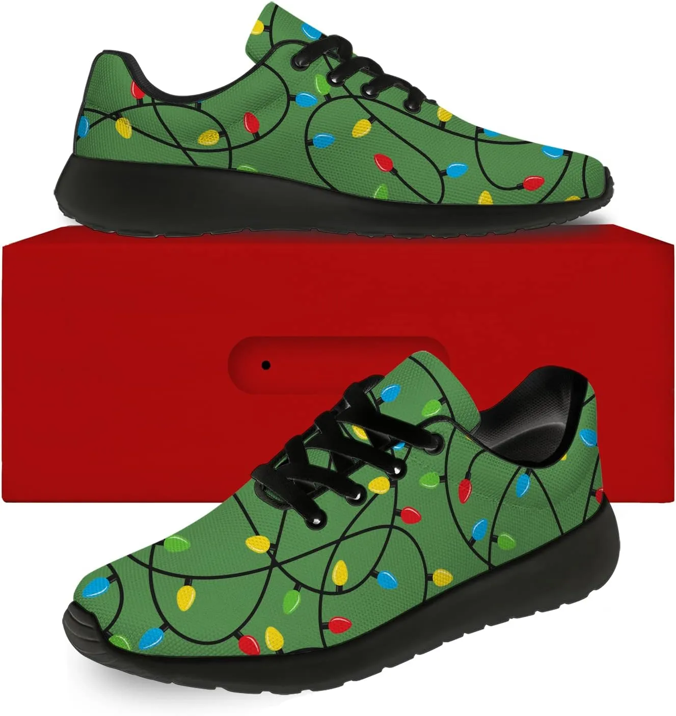 Christmas Shoes for Women Men Running Comfort Lightweight Walking Tennis Sneakers Santa Shoes Gifts for Boy Girl