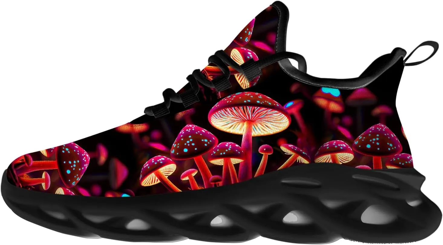 Ciadoon Mushroom Shoes for Women Men Road Running Walking Tennis Breathable Lightweight Sneakers Athletic Shoes Gifts for Men Women