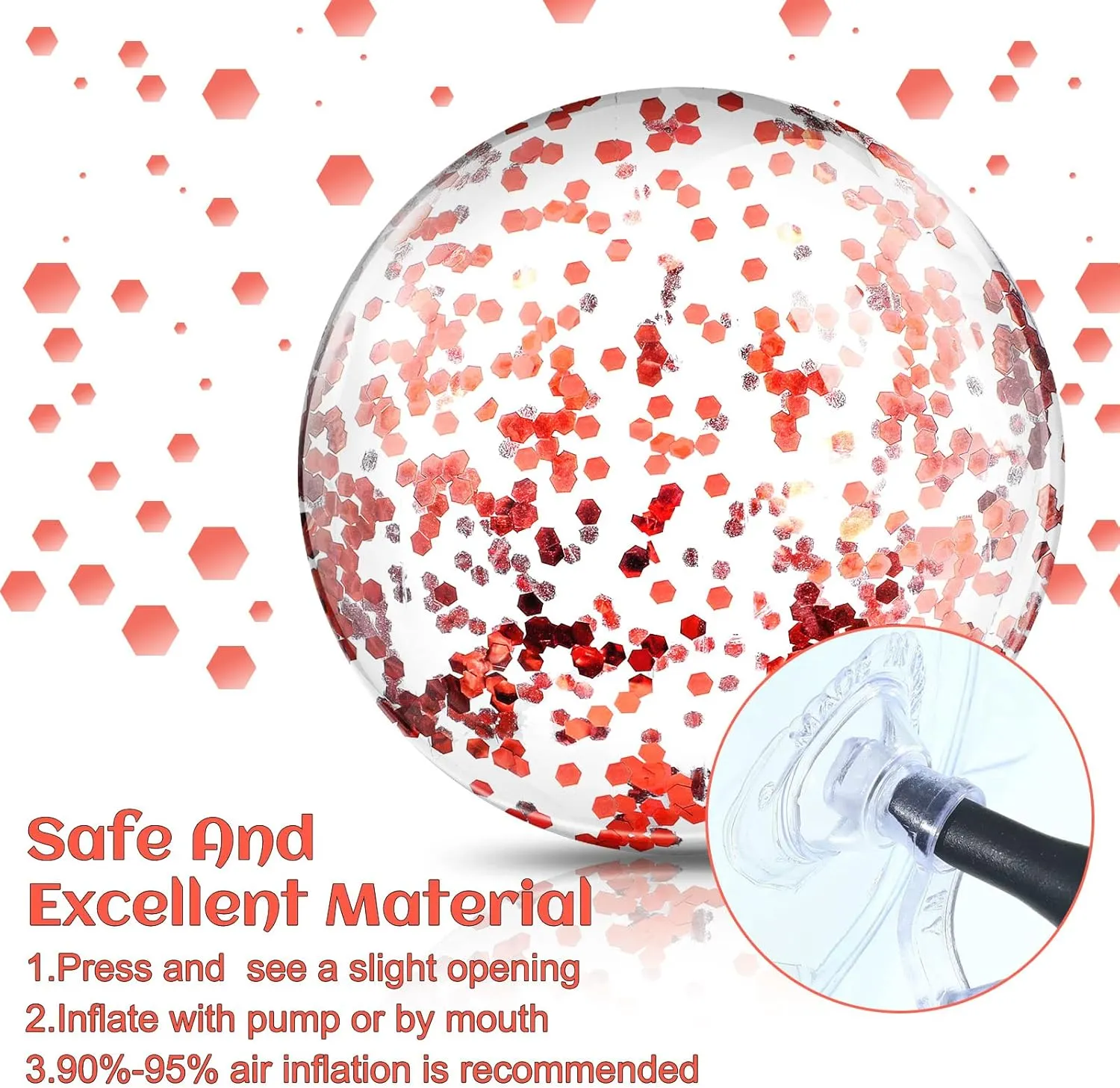 Civaner 10 Pcs Inflatable Glitter Beach Balls 16 Inch Confetti Pool Balls for Party Decorations Blow up Balloon Toys for Outdoor Summer Graduation Wedding Xmas(Rose Gold)