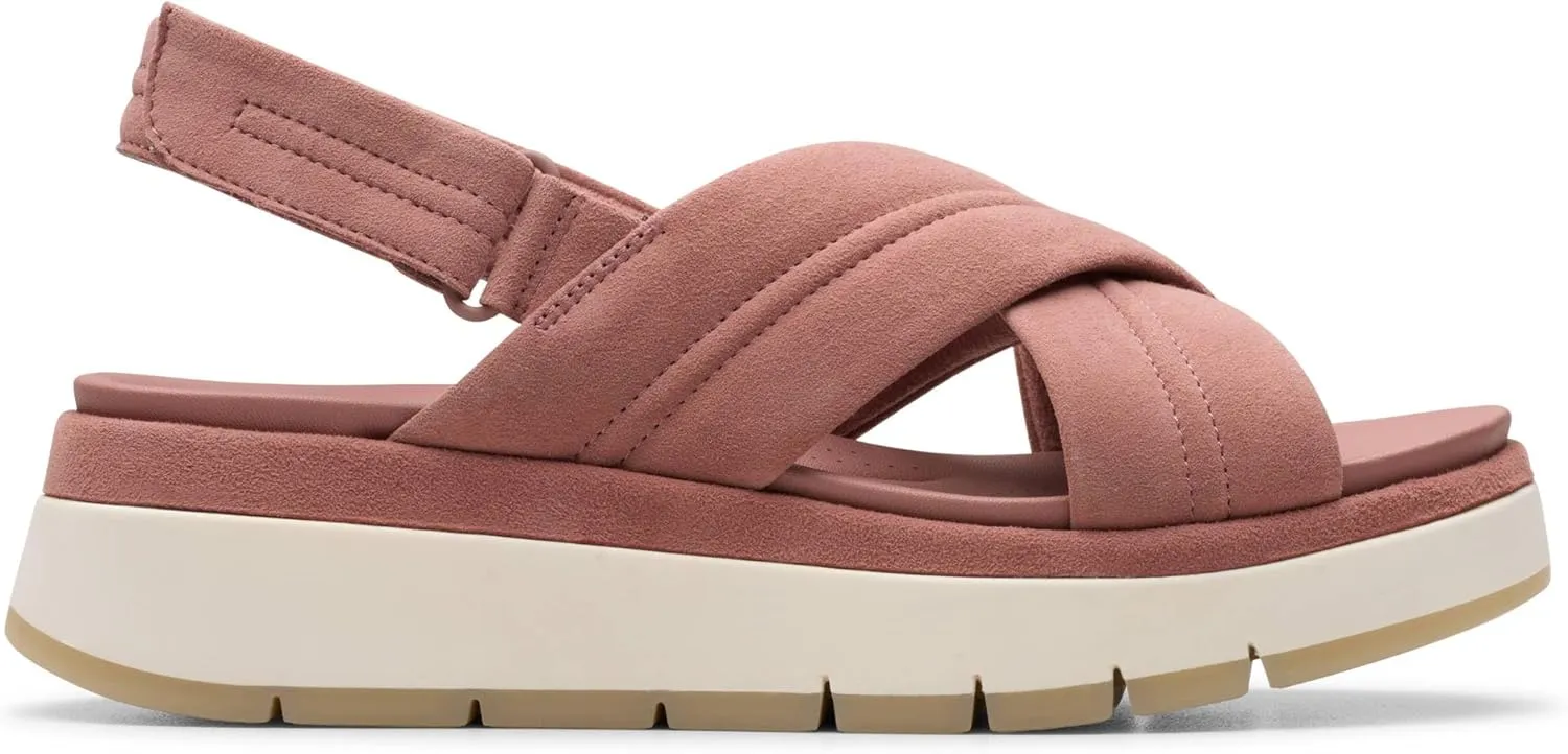 Clarks Women's Tuscan Cross Sandal, Mauve Suede, 9.5 US