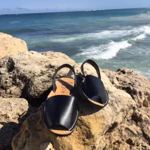 Classic Black Ladies Leather Sandal
