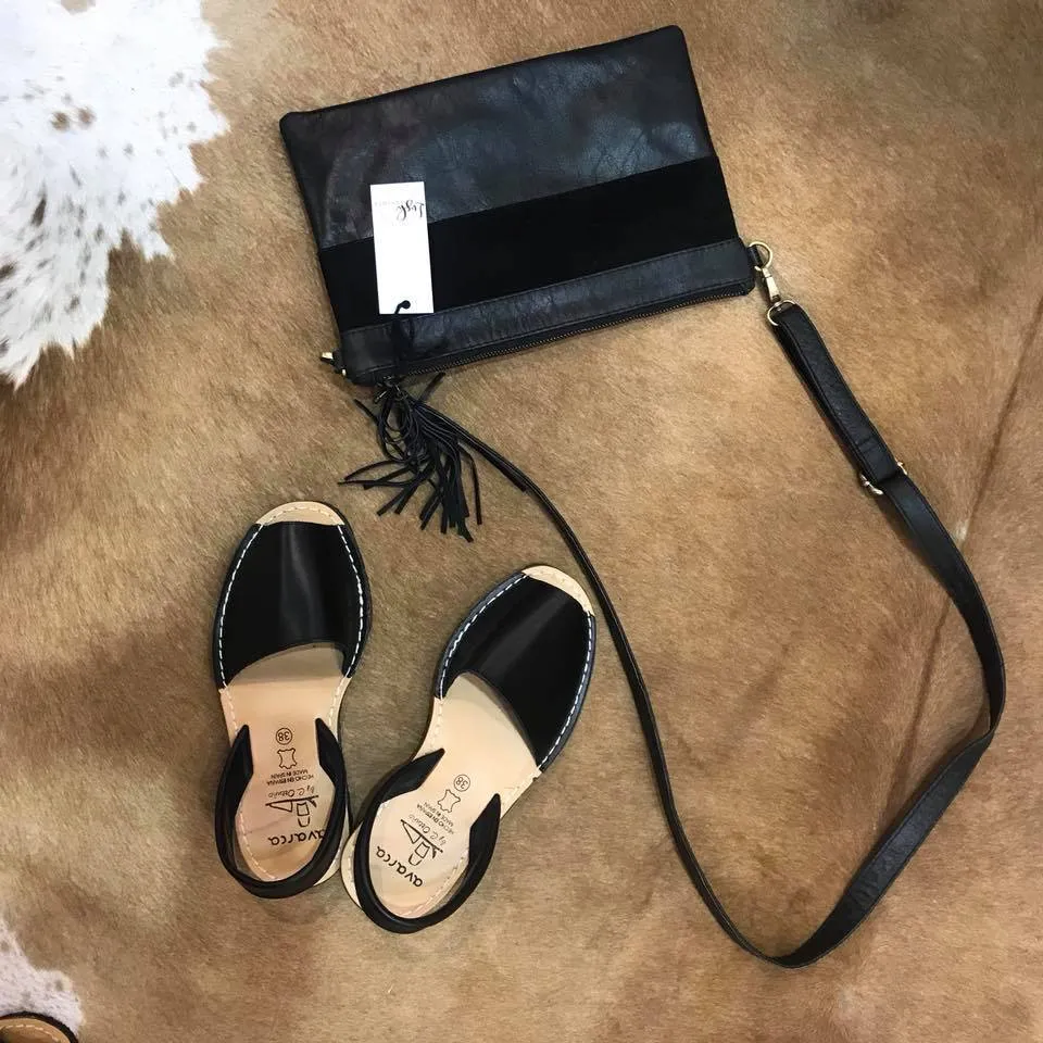 Classic Black Ladies Leather Sandal