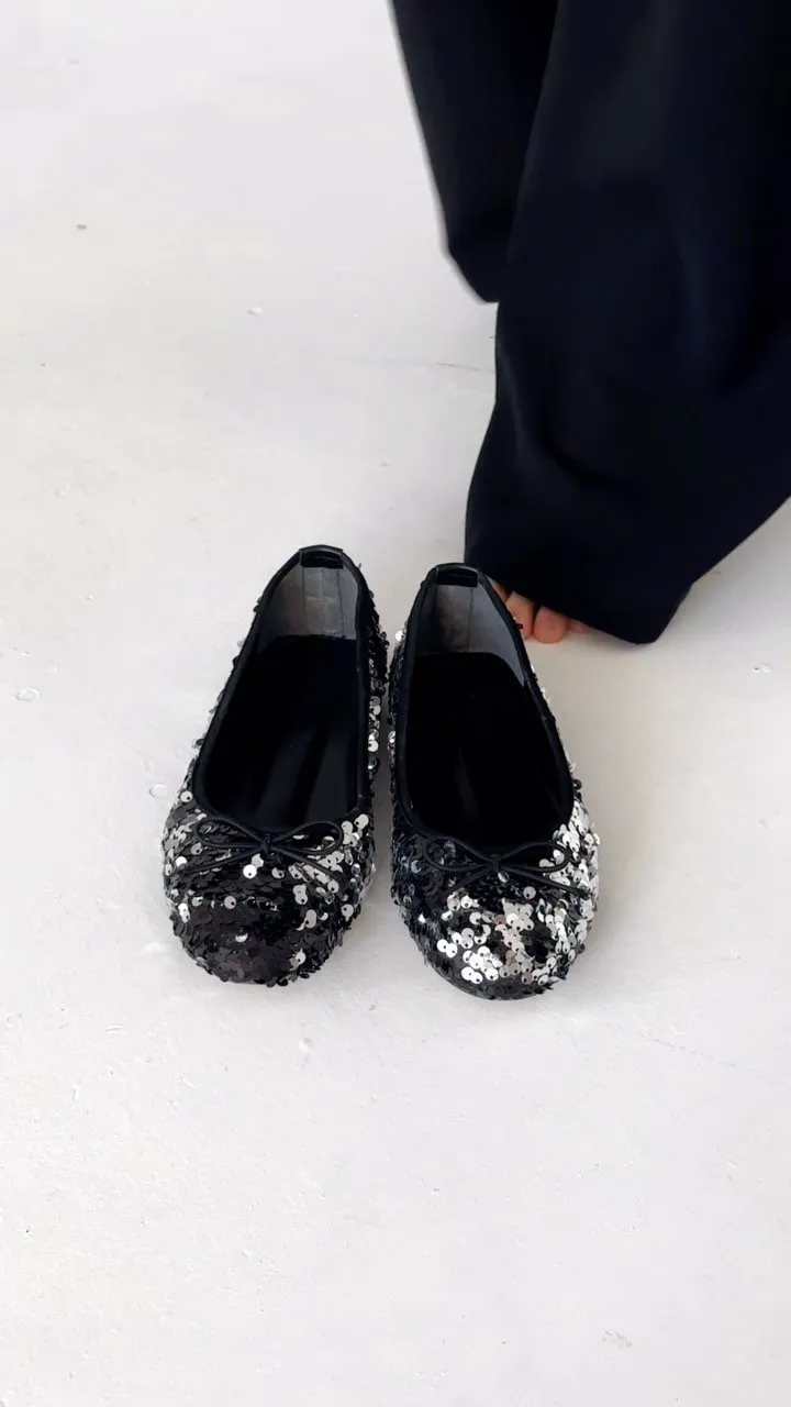 Classic Sequined Bow Flats