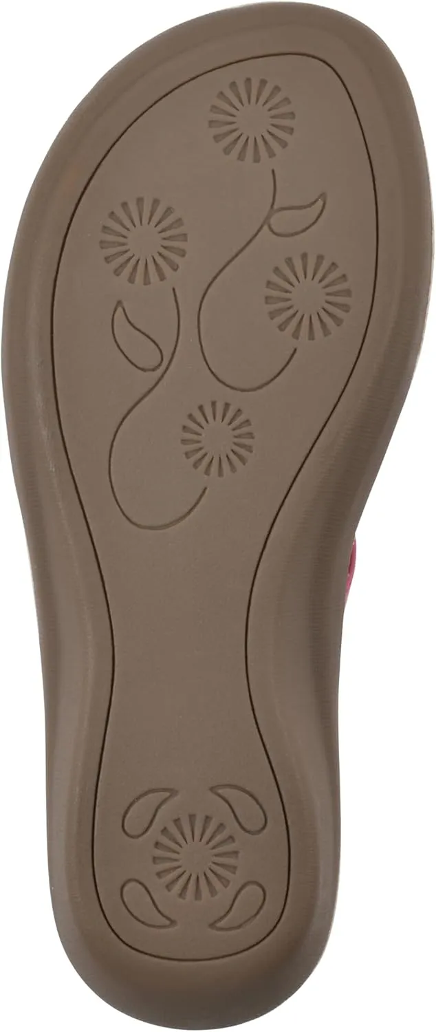 CLIFFS BY WHITE MOUNTAIN Women's Cassia Mini Wedge Flower Flip Flop Sandal