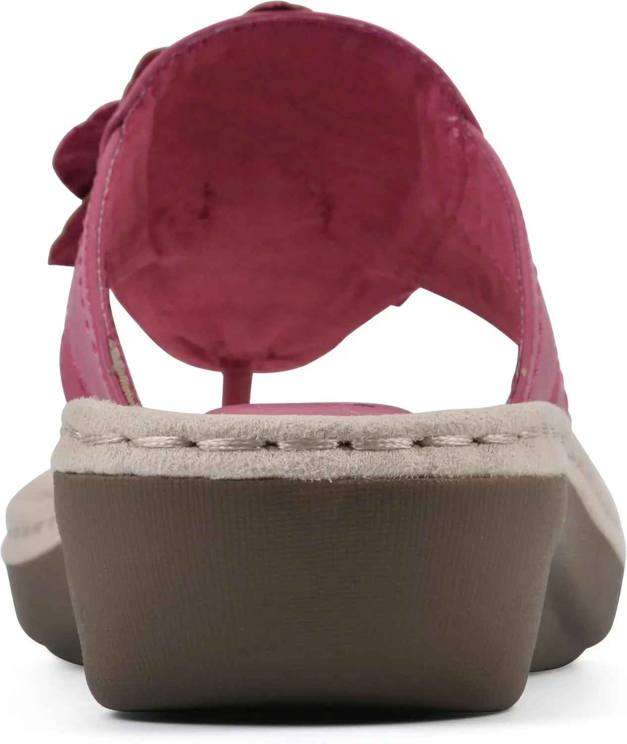 CLIFFS BY WHITE MOUNTAIN Women's Cassia Mini Wedge Flower Flip Flop Sandal