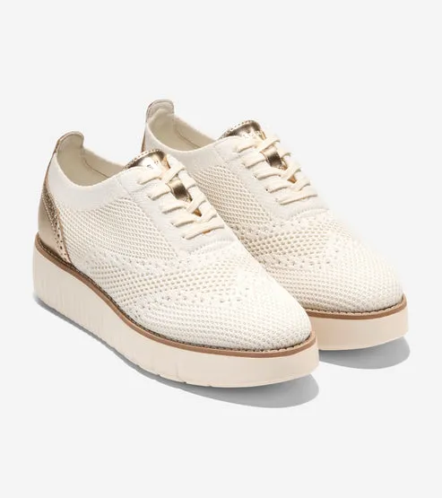 Cole Haan Women's Grand City Platform Stitchlite Oxford, Breathable, FlowerFoam Sneaker