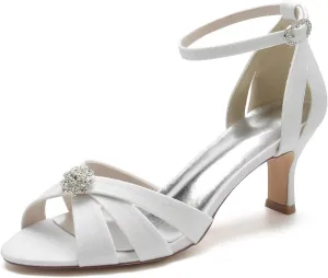 COMFASH Women's Kitten Heels Dress Court Shoes Bridal Wedding Party 2.56In Heel Pump Shoes Glitter Peep Toe Pump Heel Sandals