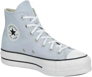 Converse Unisex Chuck Taylor All Star High Top Canvas Platform Sneaker - Lace up Closure Style - Cloudy Daze/White/Black 6.5