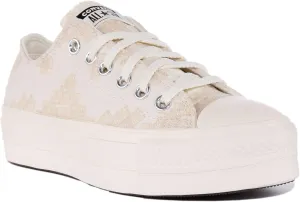 Converse Women's Chuck Taylor All Star Platform Low Top Sneaker Vintage White SZ 8