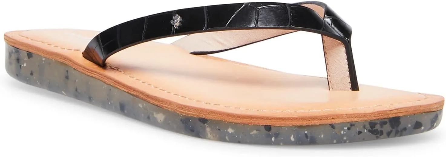 Cool Planet by Steve Madden Womens Black Planet Round Toe Slip On Flip Flop Sandal 5.5