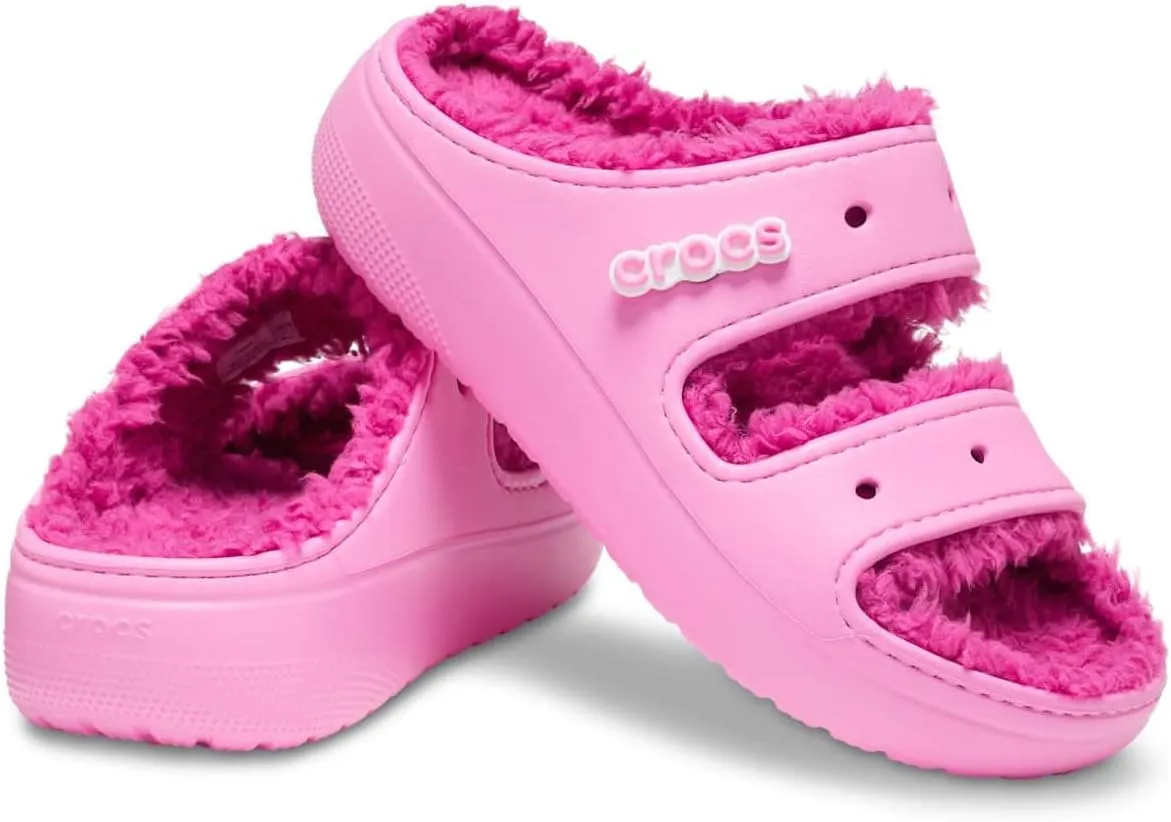 Crocs Unisex-Adult Classic Cozzzy Platform Sandals | Fuzzy Slippers Slide