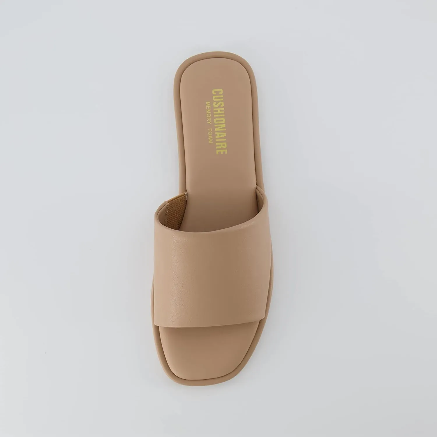 CUSHIONAIRE Women's Tudor slide sandal  Memory Foam, Wide Widths Available