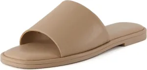 CUSHIONAIRE Women's Tudor slide sandal  Memory Foam, Wide Widths Available