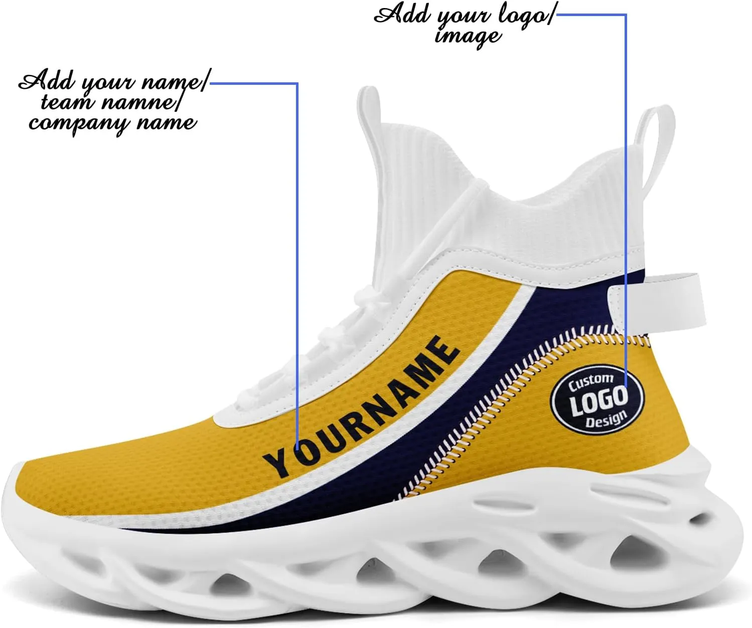 Custom Men Athletic Walking Running Tennis Shoes Fashion Women Hightop Breathable Lightweight Sneaker Unisex Baseball Shoes