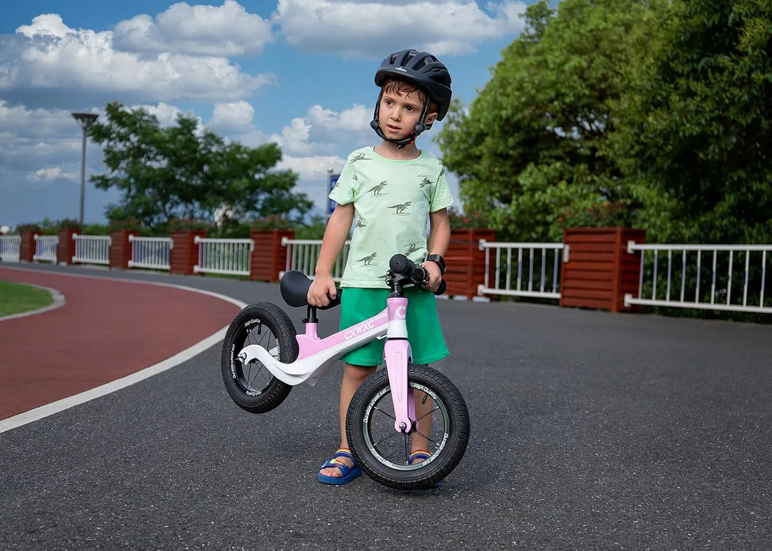 CXWXC 12" Toddler Balance Bike - Ages 24 Months to 5 Years - Kids Push Balance Bike with Footrest, No Pedal Training Bicycle - Birthday Gifts for Girls & Boys