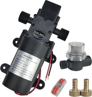 DC 12V Diaphragm Pump, Self-Priming Pump with Filter Quick Connection Terminal, 1.2 GPM 100 PSI Pressure Switch Adjustable Spray Pump, Suitable for RV Camping Shower Garden