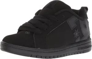 DC Boys' Court Graffik Skate Shoe, black/black, 6 M US Big Kid