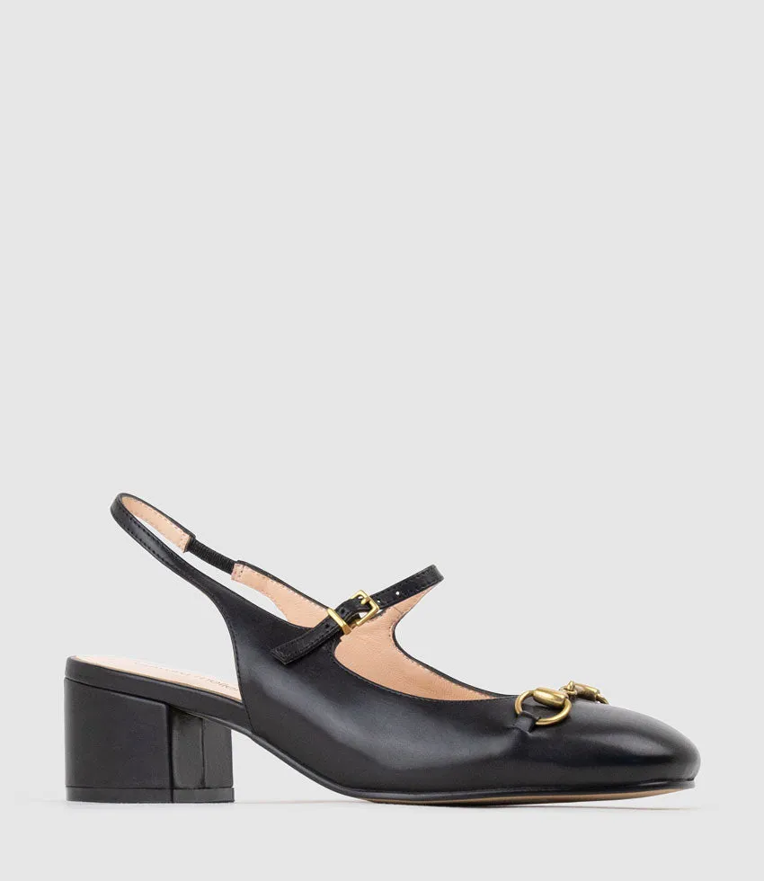 DESIRE45 Mary Jane Slingback Pump in Black Calf