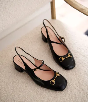 DESIRE45 Mary Jane Slingback Pump in Black Calf