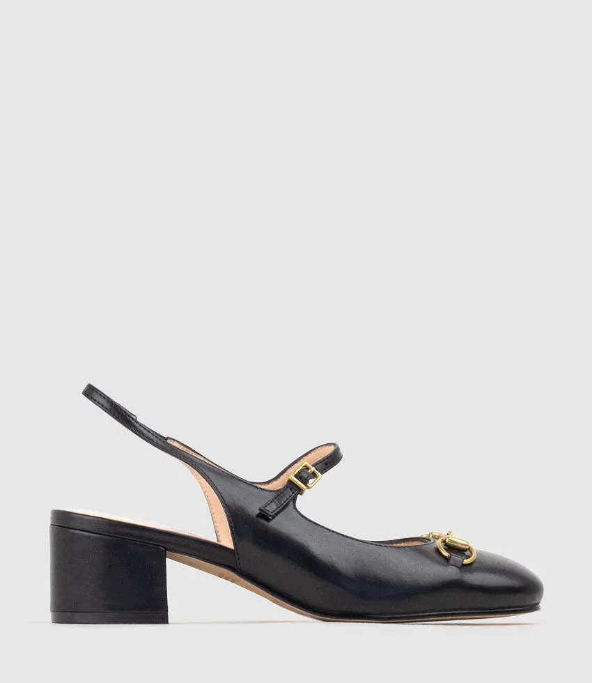 DESIRE45 Mary Jane Slingback Pump in Black Calf
