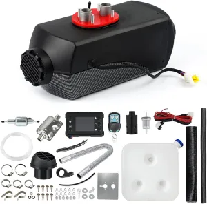 Diesel Air Heater 12V 5KW-8KW Parking Heater Diesel Night Heater with Silencer LCD Switch Remote Control 10L Tank for Truck, Boat, Car Trailer, Motorhomes, Campervans, Caravas