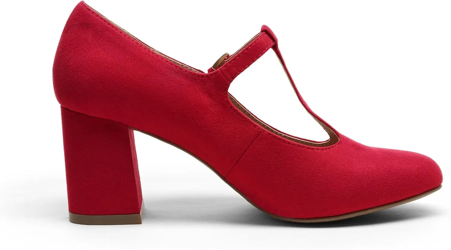 DREAM PAIRS Low Chunky Heels for Women T-Strap Mary Jane Pumps Wedding Dress Shoes