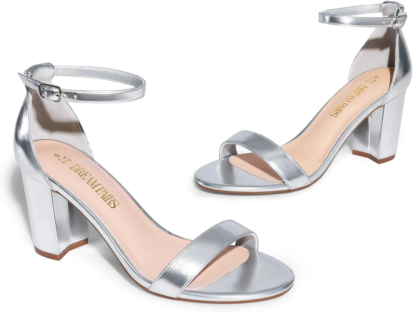 DREAM PAIRS Women's Chunk Low Heel Pump Sandals
