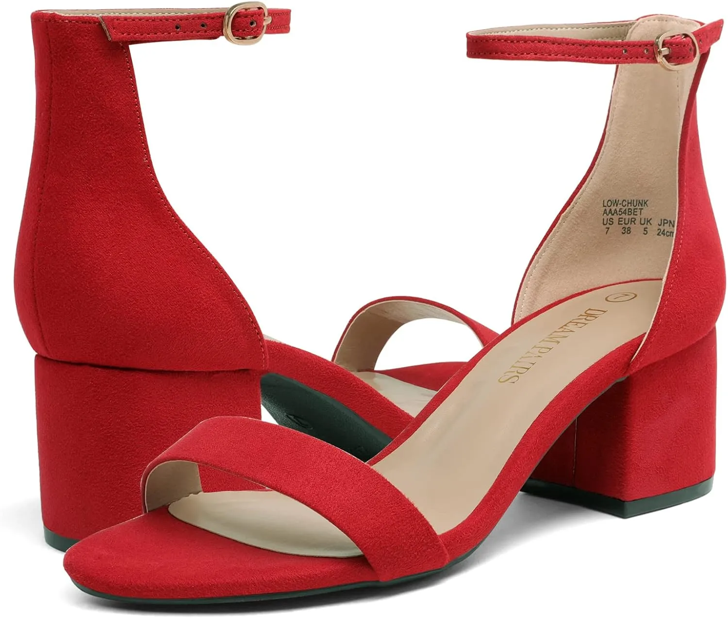 DREAM PAIRS Womens Low-Chunk Low Heel Pump Sandal