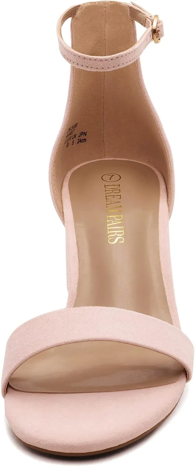 DREAM PAIRS Womens Low-Chunk Low Heel Pump Sandal