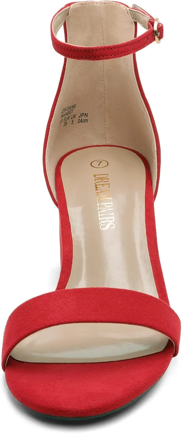 DREAM PAIRS Womens Low-Chunk Low Heel Pump Sandal