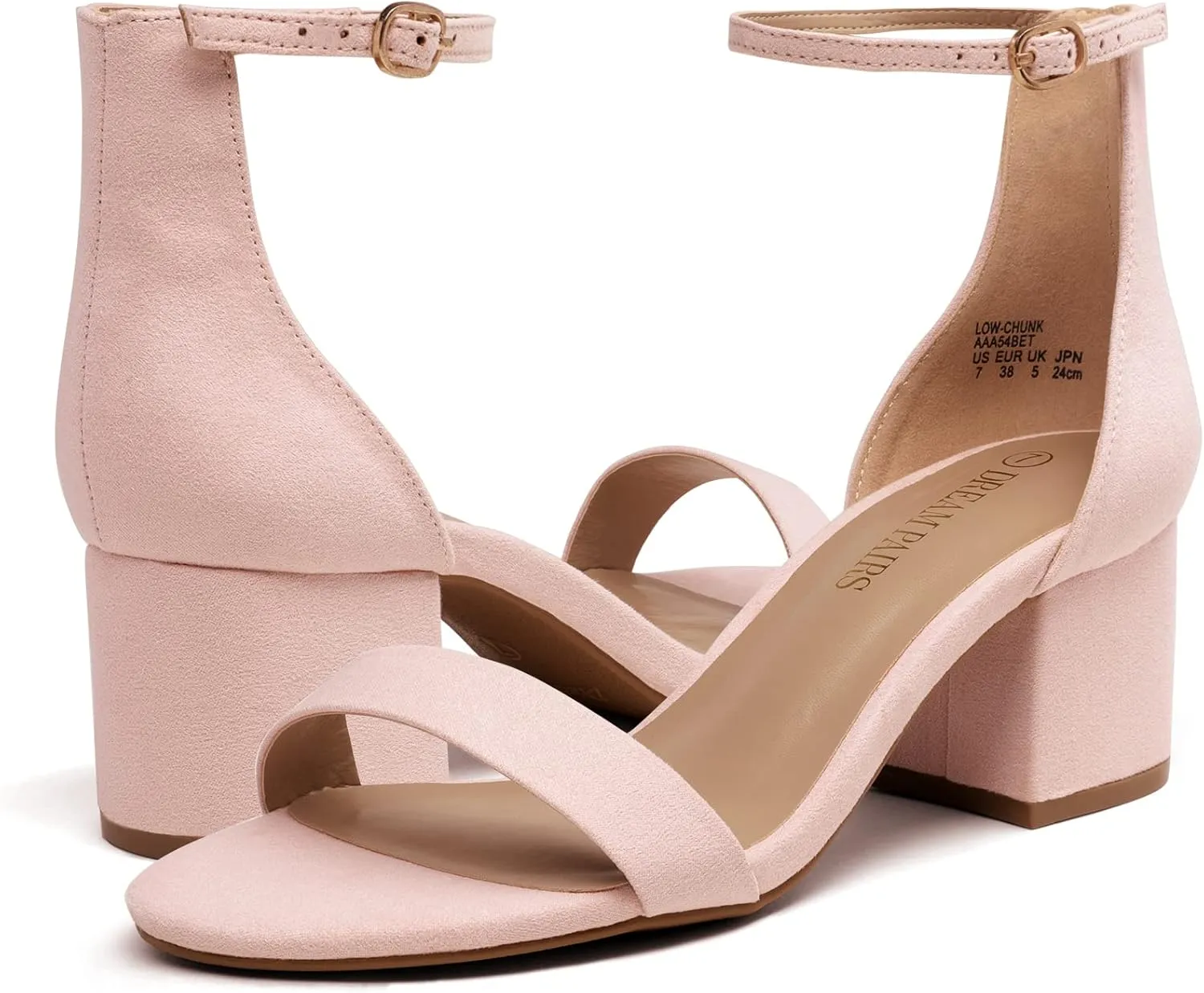DREAM PAIRS Womens Low-Chunk Low Heel Pump Sandal
