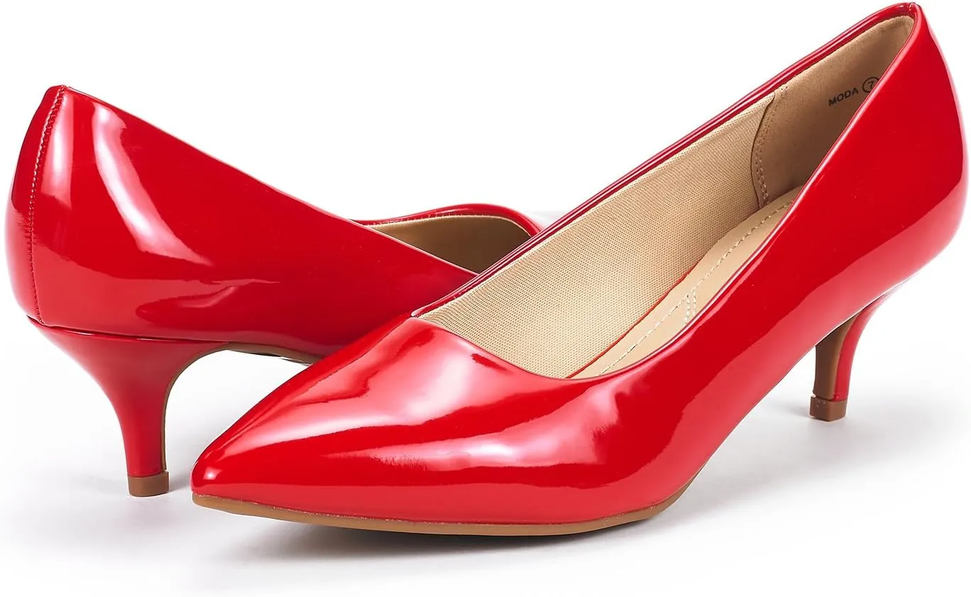 DREAM PAIRS Women's Pumps Kitten Heel Pointed Toe Shoes for Women Comfortable Office Work Dress Shoes