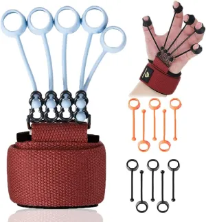 Finger Strengthener Exerciser Trainer, Hand Gripper Strengthen Trainer 3 Resistance Levels Finger Grip Stretcher Flexion Workout Extension Training Band Strengthening Rehab Therapy Devices