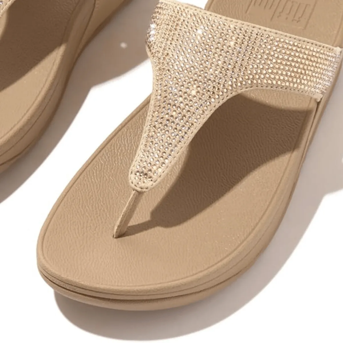 FitFlop Women's Lulu Crystal Toe-Post Latte Beige