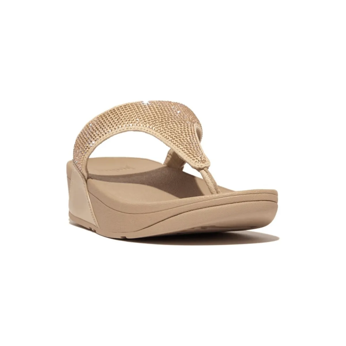 FitFlop Women's Lulu Crystal Toe-Post Latte Beige