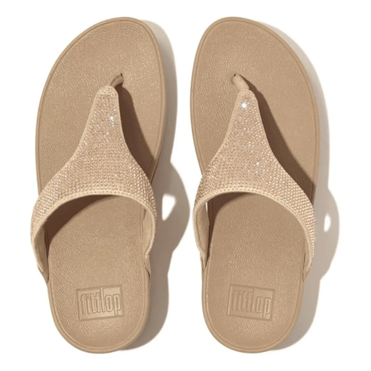 FitFlop Women's Lulu Crystal Toe-Post Latte Beige