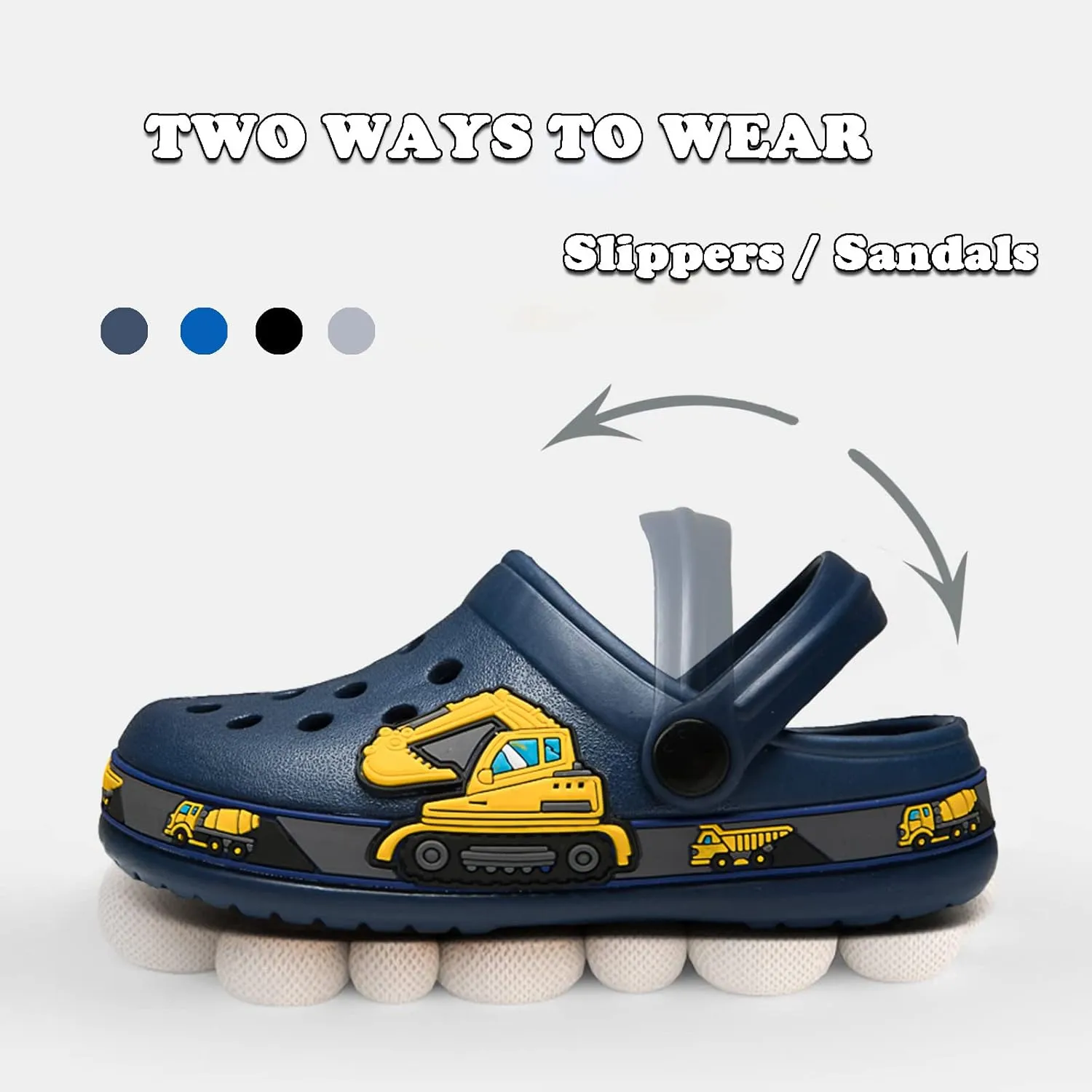 FLIOZY Boys Girls Garden Clogs: Classic Graphic Beach Sandals - Summer Slip On Water Shoes - Outdoor Non-Slip Slippers for Toddler Little/Big Kid