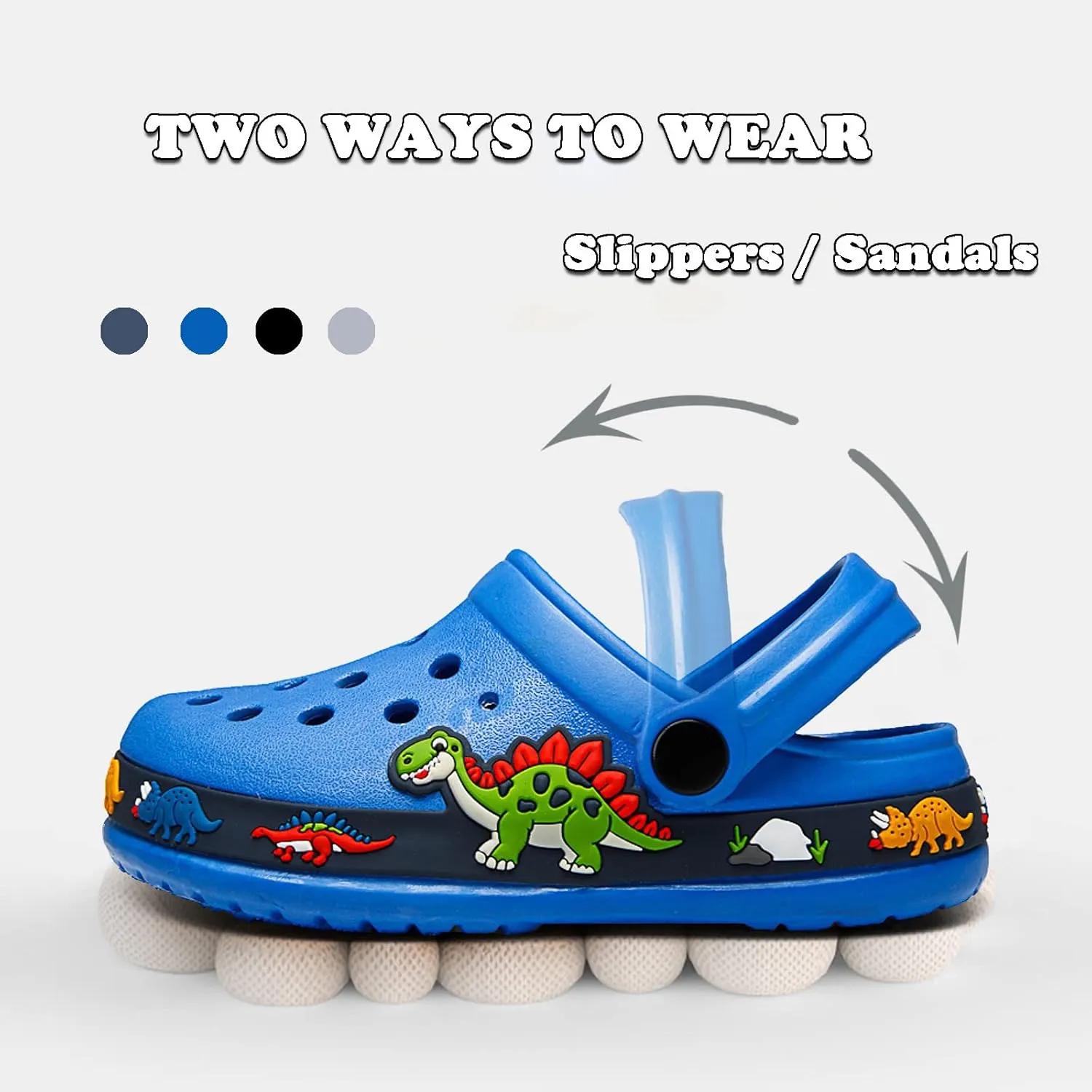FLIOZY Boys Girls Garden Clogs: Classic Graphic Beach Sandals - Summer Slip On Water Shoes - Outdoor Non-Slip Slippers for Toddler Little/Big Kid