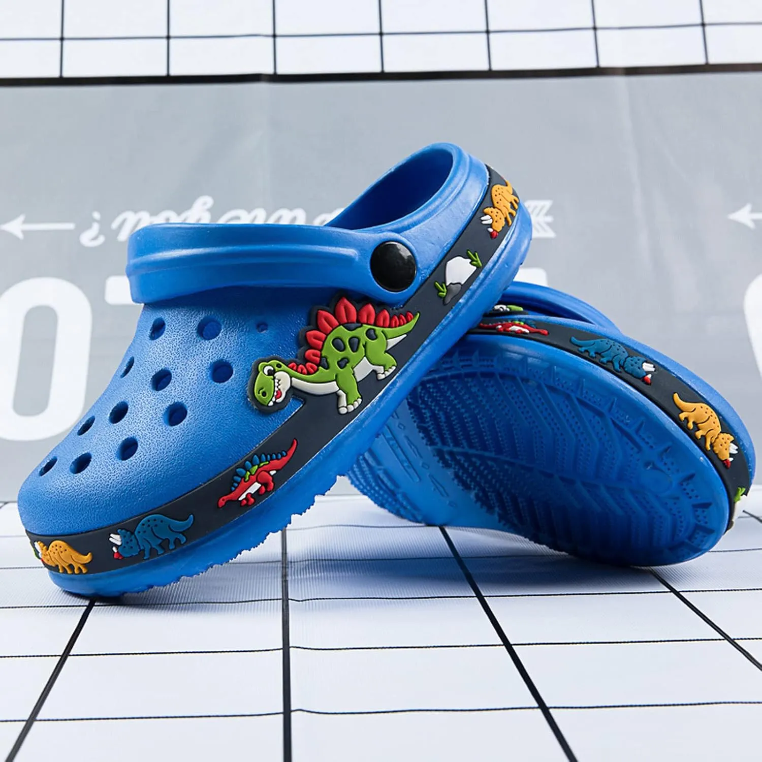 FLIOZY Boys Girls Garden Clogs: Classic Graphic Beach Sandals - Summer Slip On Water Shoes - Outdoor Non-Slip Slippers for Toddler Little/Big Kid