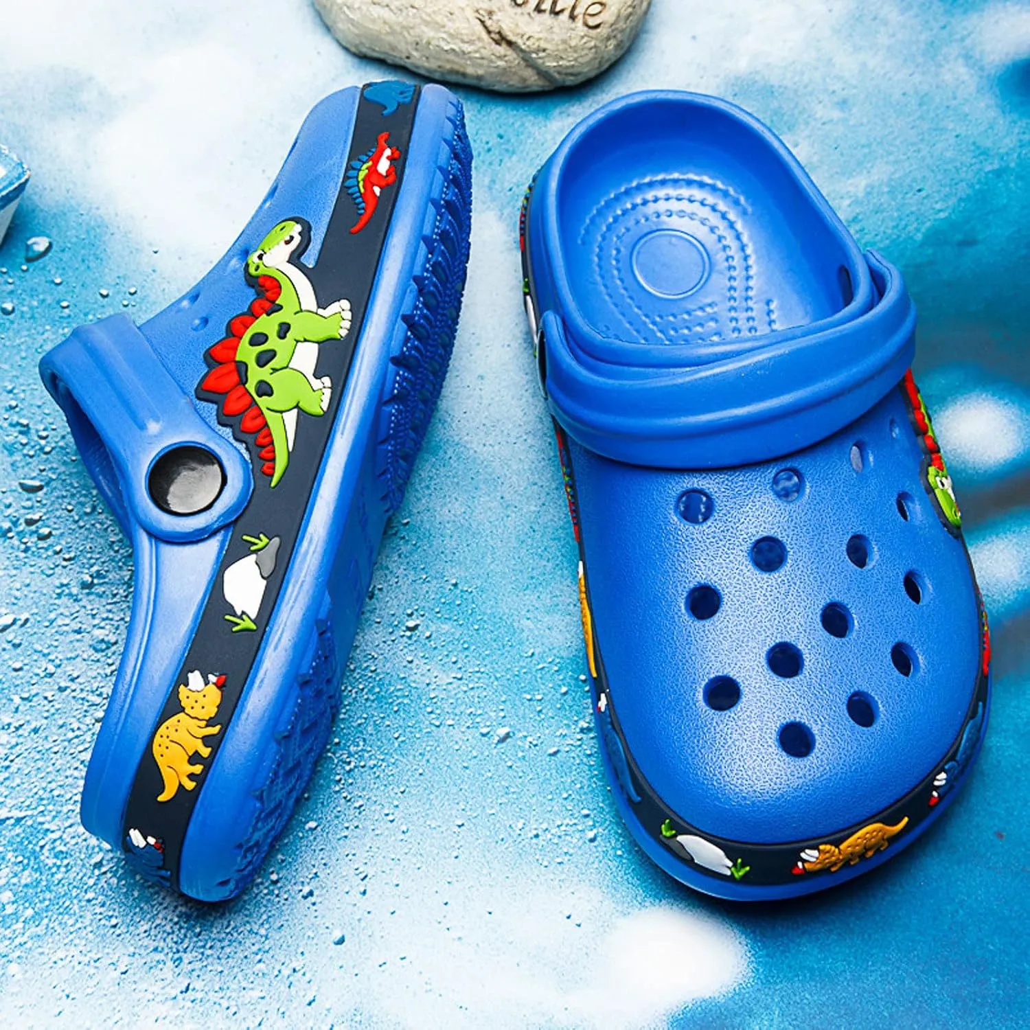 FLIOZY Boys Girls Garden Clogs: Classic Graphic Beach Sandals - Summer Slip On Water Shoes - Outdoor Non-Slip Slippers for Toddler Little/Big Kid
