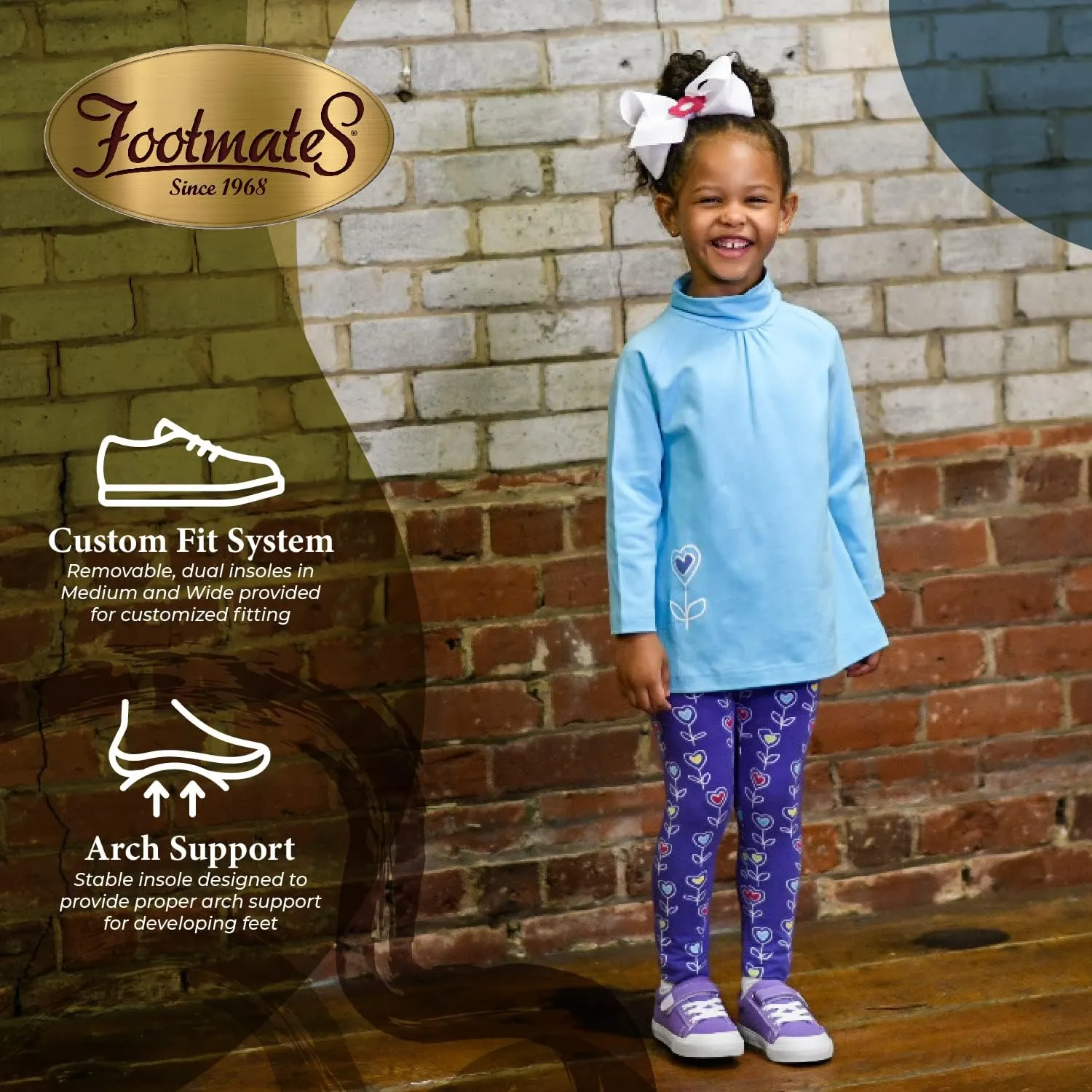 FOOTMATES Jordan Strap Canvas Flats Boys and Girls Shoes - Tennis Sneakers w/Wide Toe Box, Custom-Fit Insoles, Vulcanized Outsoles - for Infants, Toddlers, Little Kids, Ages 0-8