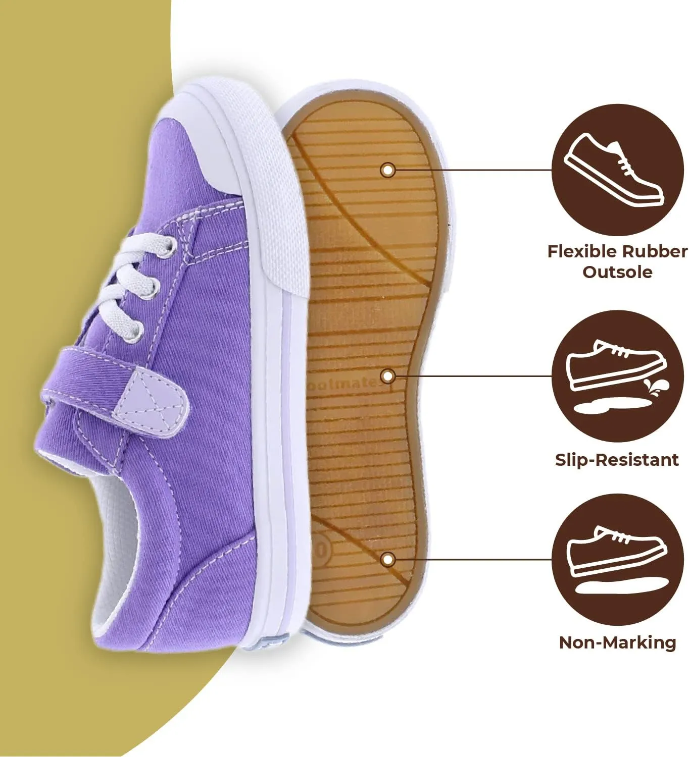 FOOTMATES Jordan Strap Canvas Flats Boys and Girls Shoes - Tennis Sneakers w/Wide Toe Box, Custom-Fit Insoles, Vulcanized Outsoles - for Infants, Toddlers, Little Kids, Ages 0-8