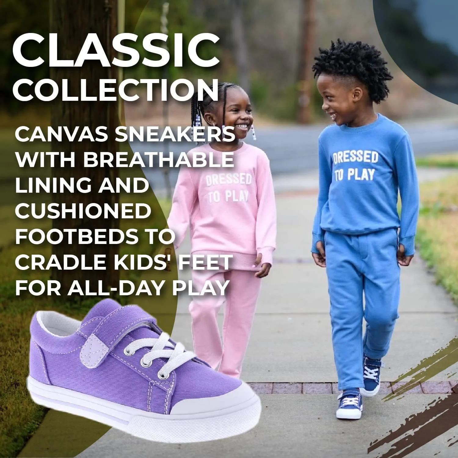 FOOTMATES Jordan Strap Canvas Flats Boys and Girls Shoes - Tennis Sneakers w/Wide Toe Box, Custom-Fit Insoles, Vulcanized Outsoles - for Infants, Toddlers, Little Kids, Ages 0-8