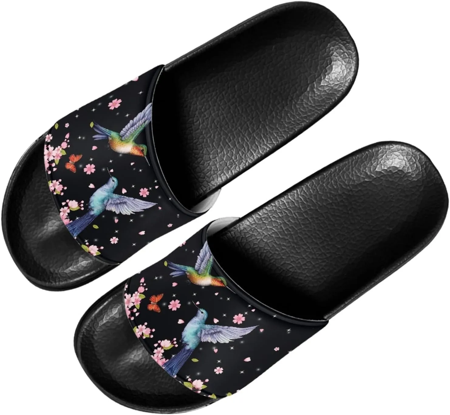 Forchrinse Sunflower Bee Womens Sandals Causal Slide Sandals Lightweight Slip on Shower Slippers House Beach Slides