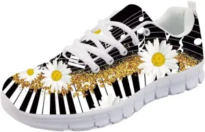 Forchrinse Sunflower Women Running Walking Shoes,Breathable Fitness Shoes Athletic Sneaker Casual Travel Shoes