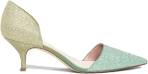 FOWT Women Closed Pointed Toe Kitten Heel Pumps Slip On Two Toned D'Orsay Low Stiletto Sandals Ladies Chic Shoes for Dress Office Party 4-16 M US