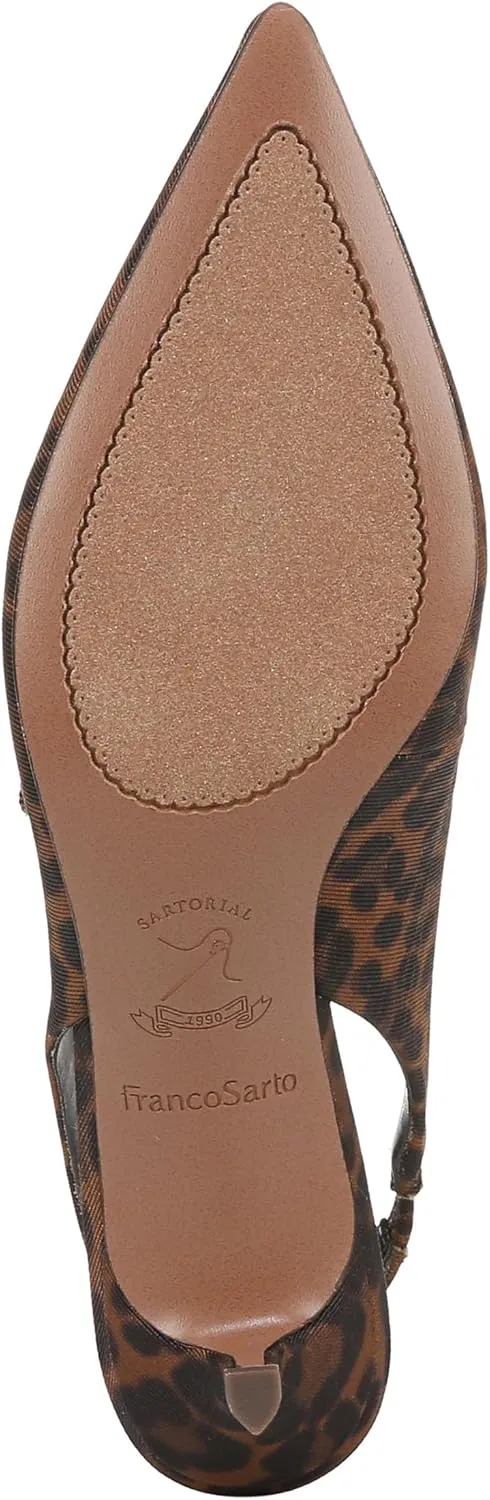 Franco Sarto Women's Khloe Pointed Toe Slingback Kitten Heel Pump