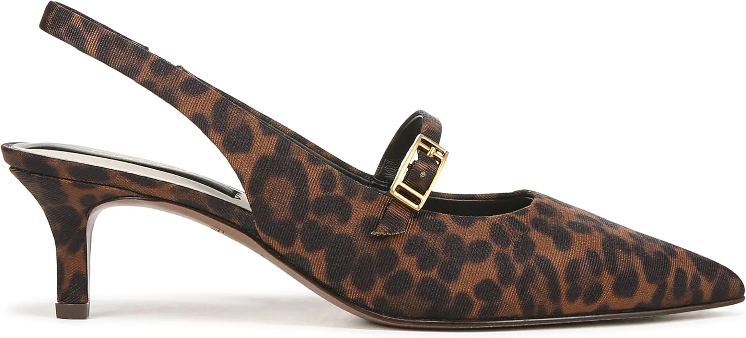 Franco Sarto Women's Khloe Pointed Toe Slingback Kitten Heel Pump