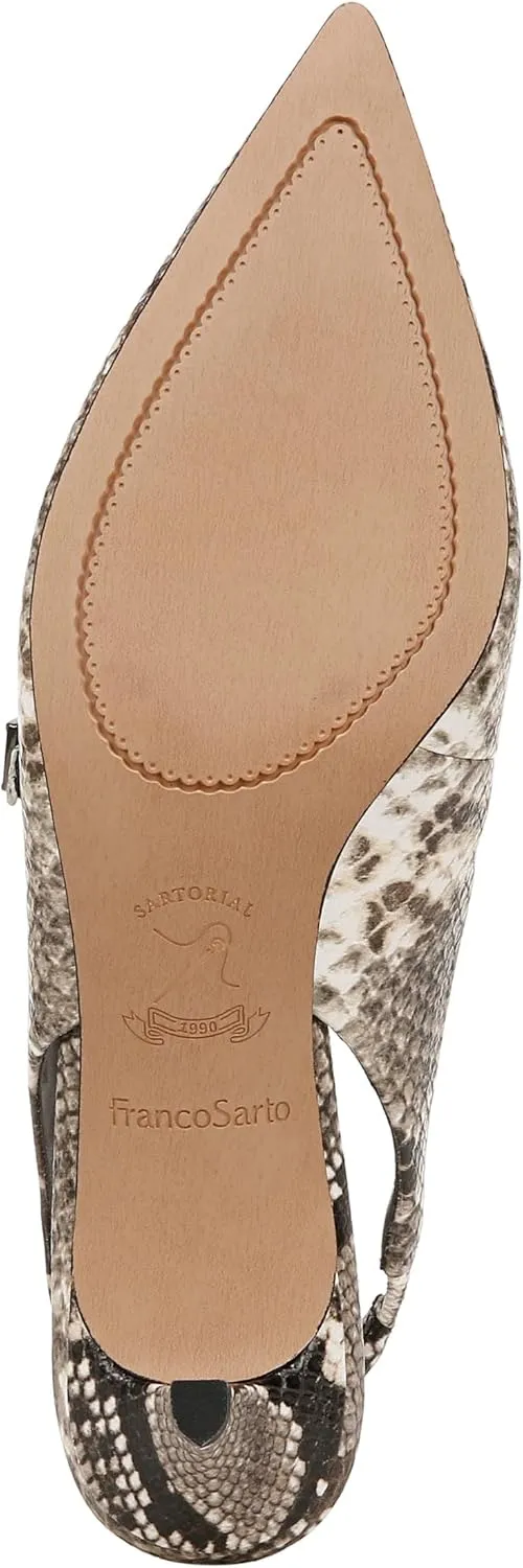 Franco Sarto Women's Khloe Pointed Toe Slingback Kitten Heel Pump